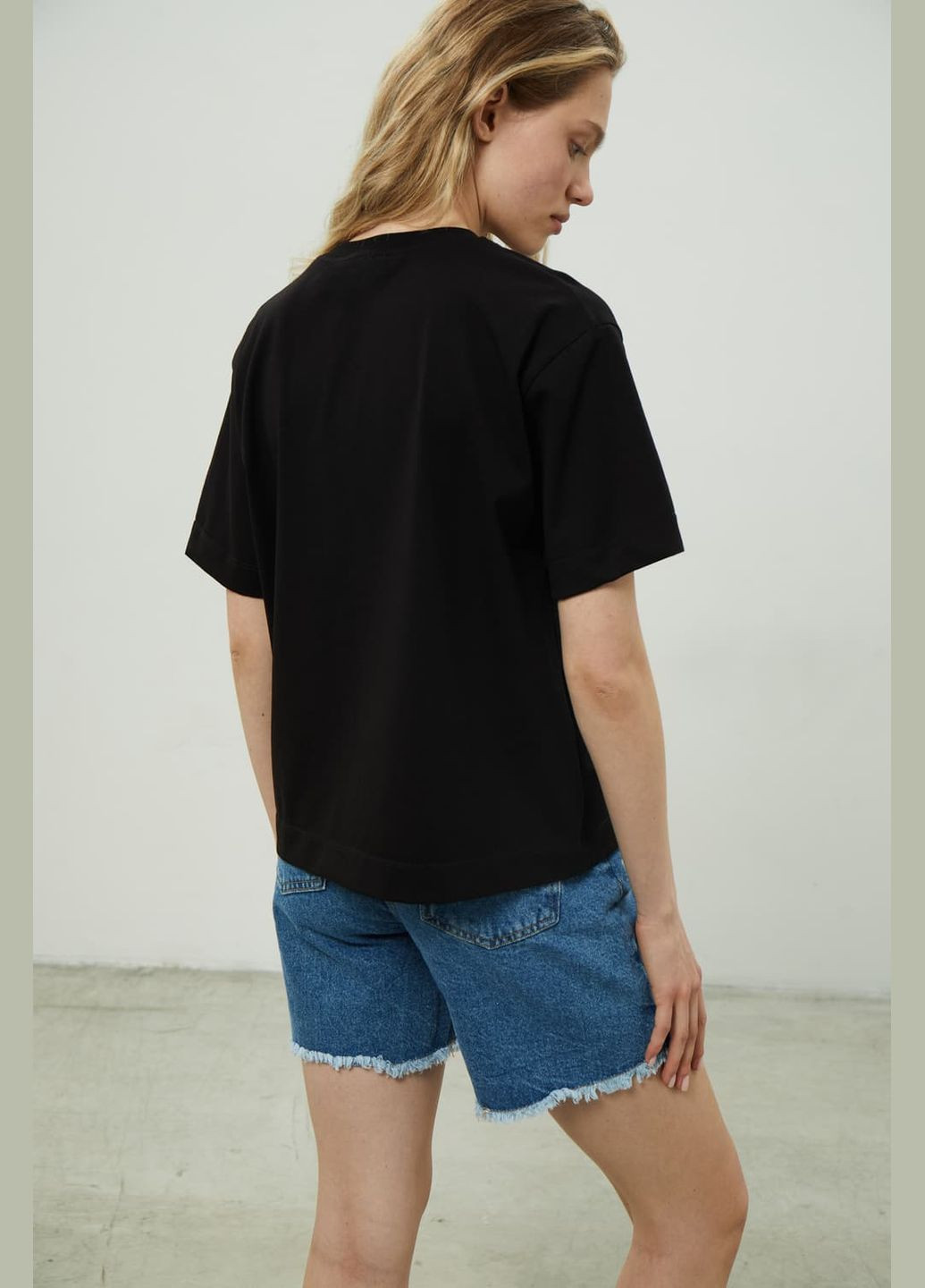 Черная летняя футболка черный 614 Papaya