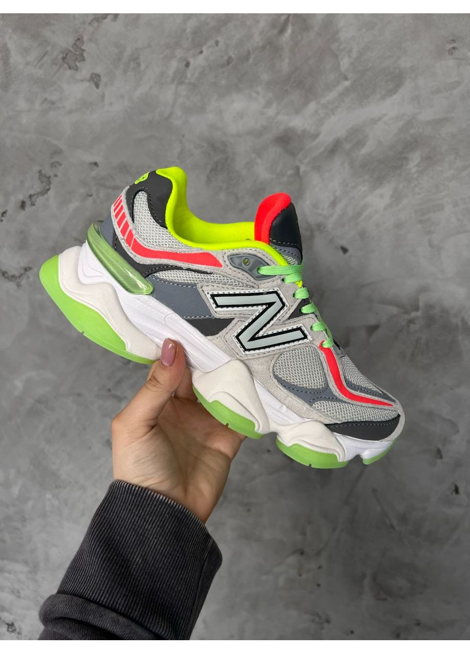 Серые демисезонные кроссовки мужские new balance 9060 glow grey green нью беланс 9060 No Brand