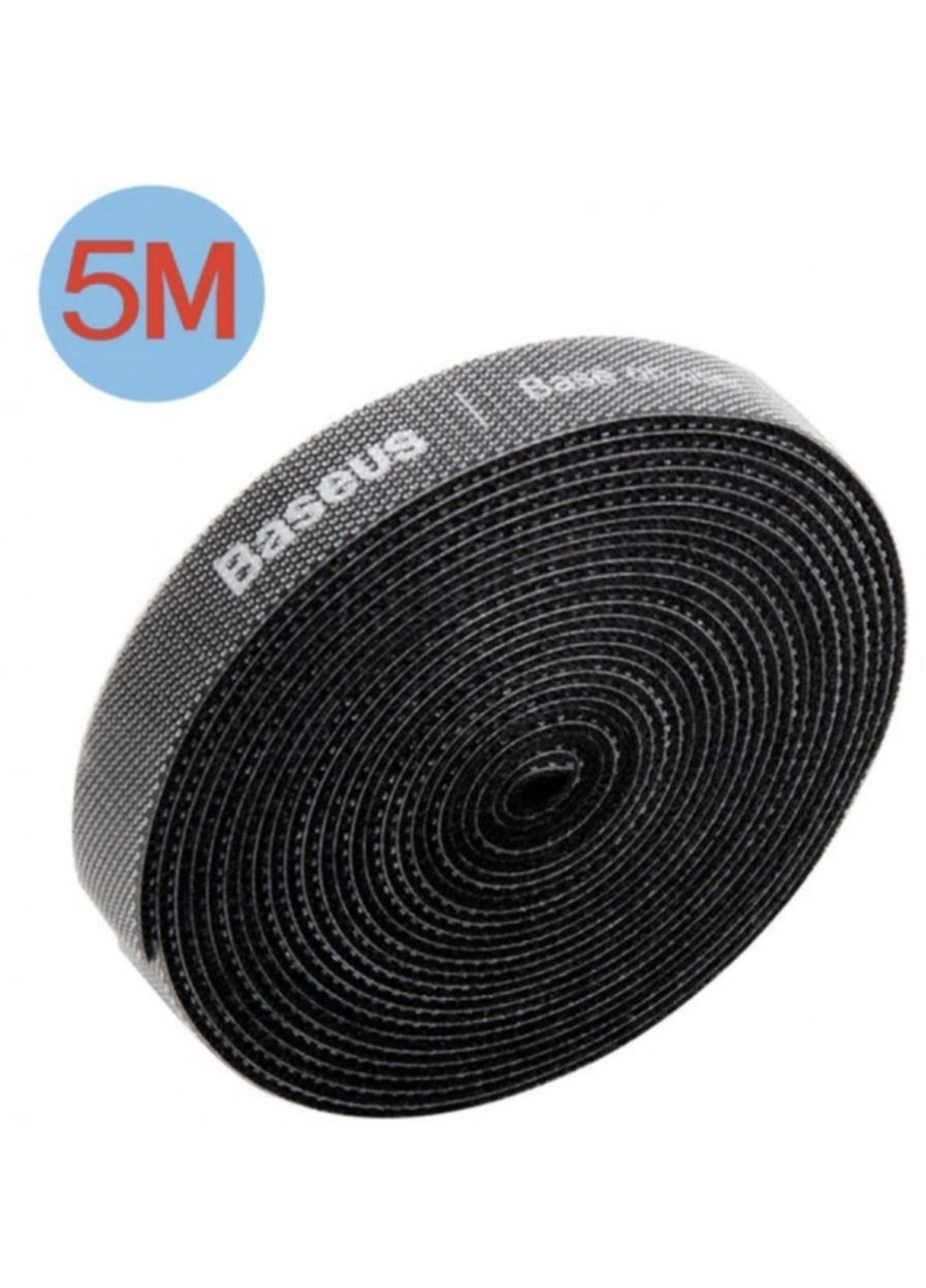 Органайзер кабелю стяжка липучка хомут фіксатор дротів 5 м Чорний Baseus (340276234)