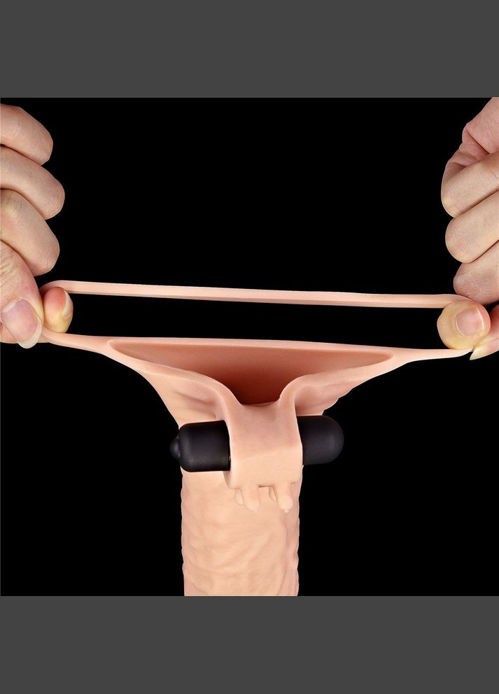 Насадка на пеніс, що подовжує Pleasure Extender Sleeve Vibro 2 Тілесна - CherryLove Lovetoy (282963599)