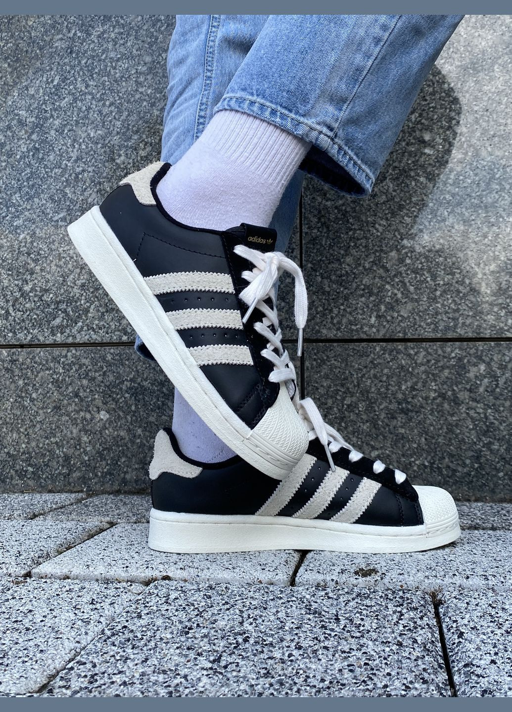 Кросівки жіночі Adidas Superstar black white | Адідас Суперстар чорно-білі No Brand чорно-білі демісезони (316663504)