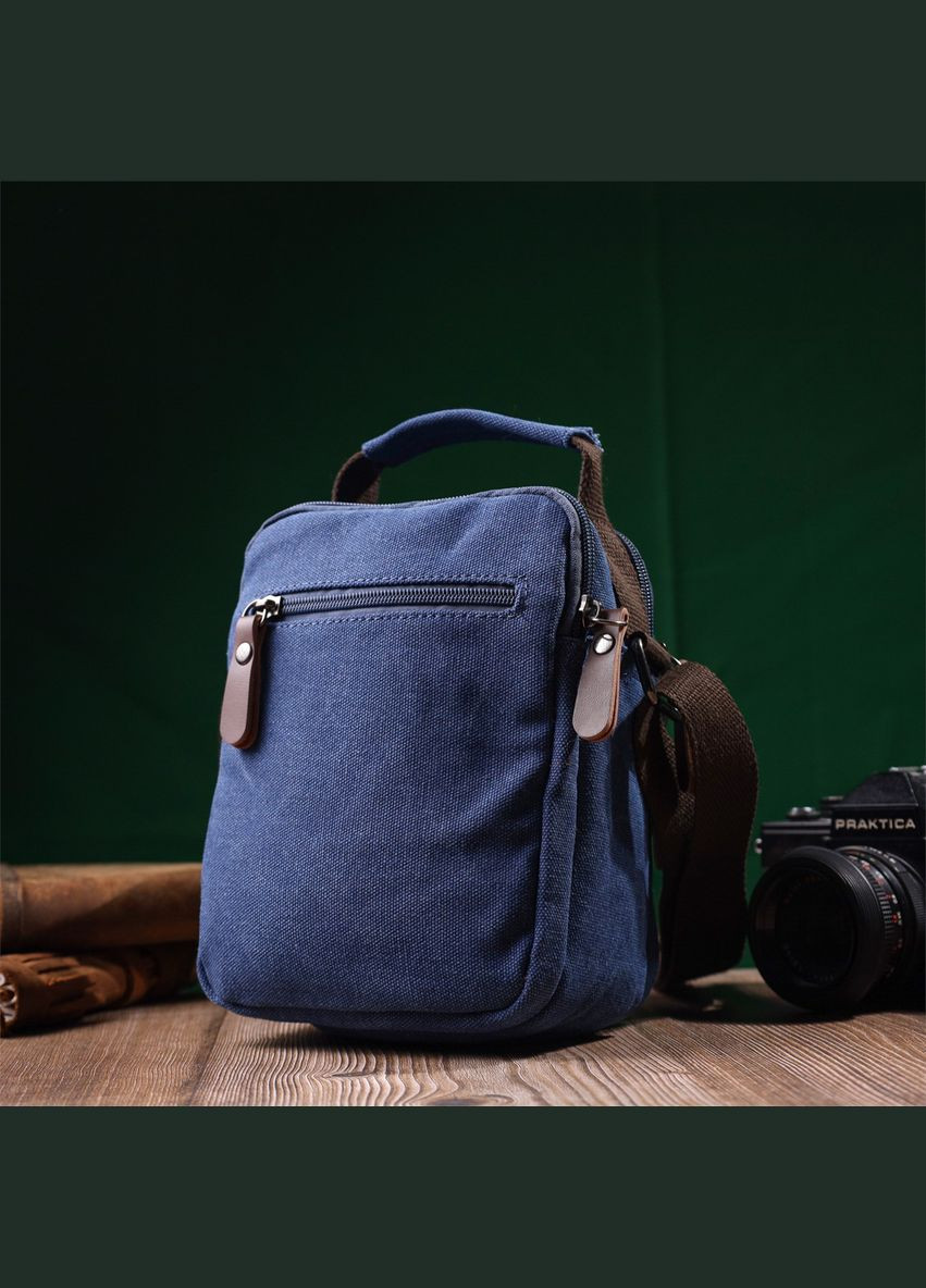 Сумка мужская через плечо из плотного текстиля 22221 Синий Vintage (302007980)