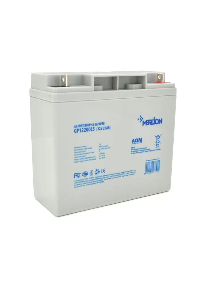 Аккумуляторная батарея AGM GP12200L5 12 V 20 Ah ( 181 x 76 x 166 (168) ), 5,4 kg Q4/192 Merlion (304029813)