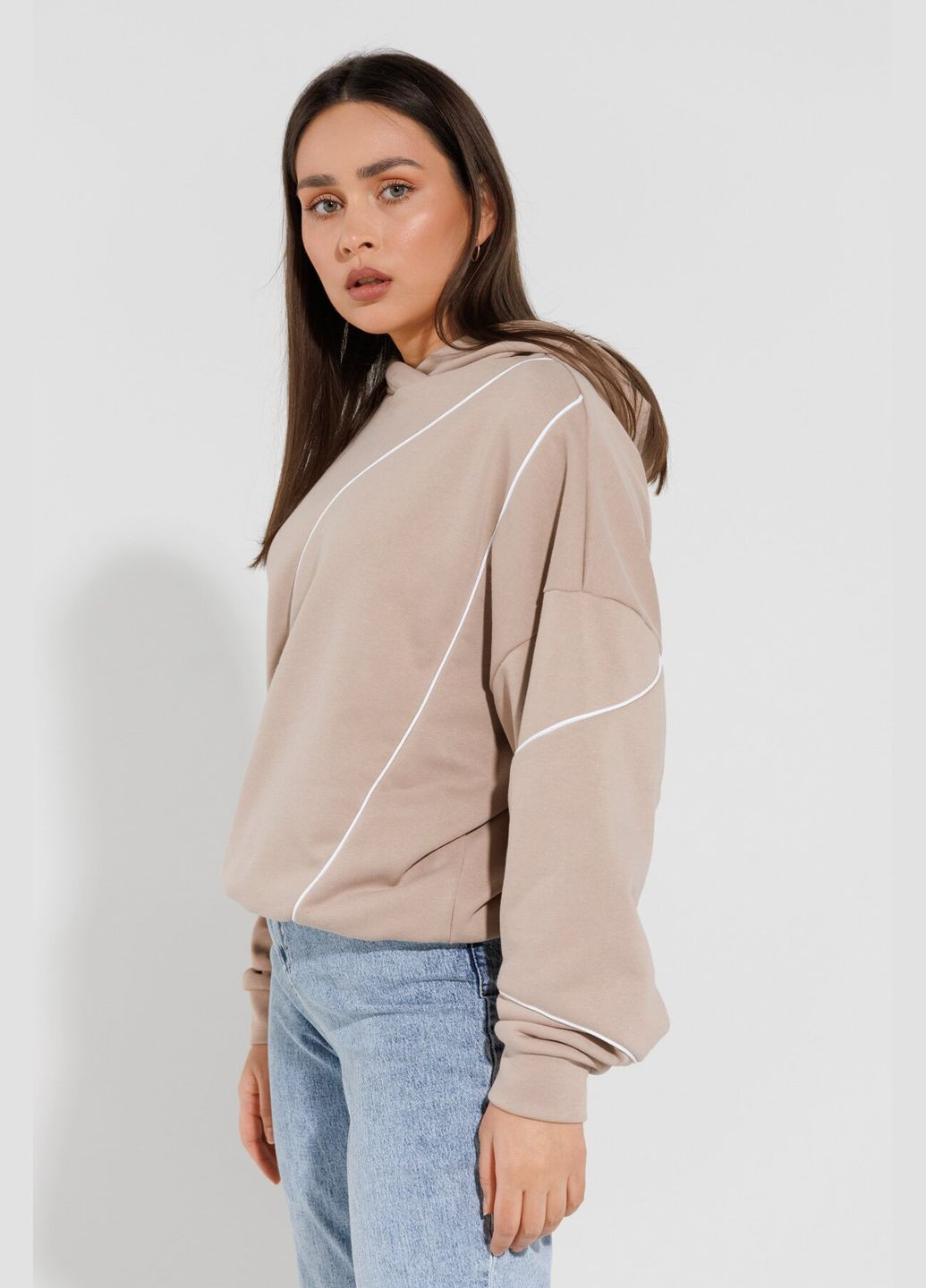 Худи женский 2402-K Бежевый (2000990396518D) shop (2000990396518) No Brand (362705517)