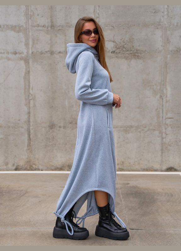 Светло-серое повседневный женские платья 14853 ISSA PLUS