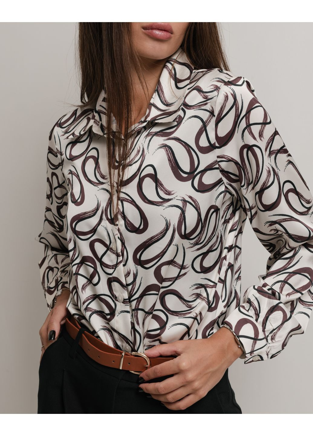 Світло-коричнева блуза молочно-коричневий Modalinda