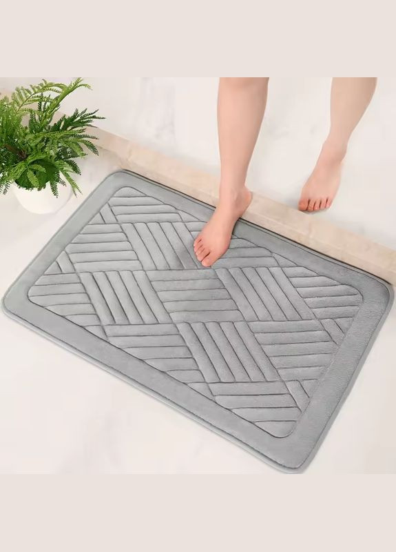 Килимок для ванної і туалету м’який, абсорбуючий, нековзний 50 x 80 x 1.5 Сірий 2565040 Lovely Svi (302224926)