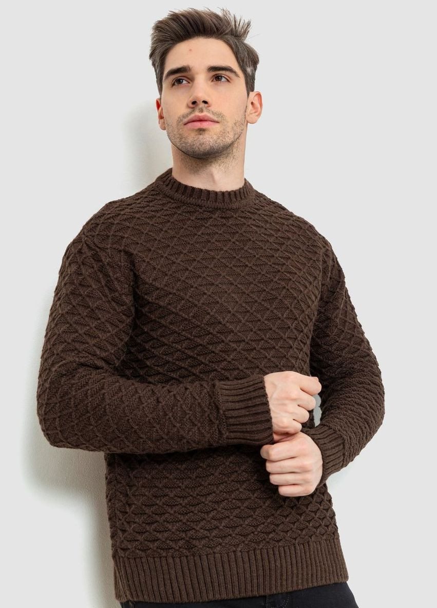Коричневый демисезонный свитер мужской, цвет коричневый, Ager