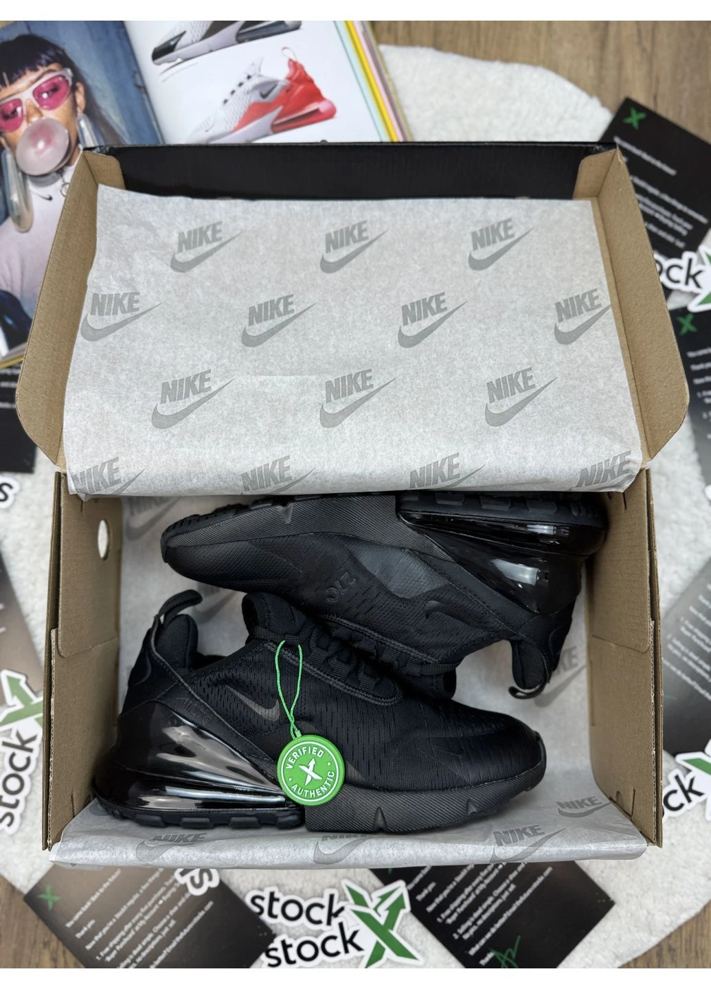 Чорні кросівки чоловічі nike air max 270 black найк аір макс 270 чорні демісезон No Brand