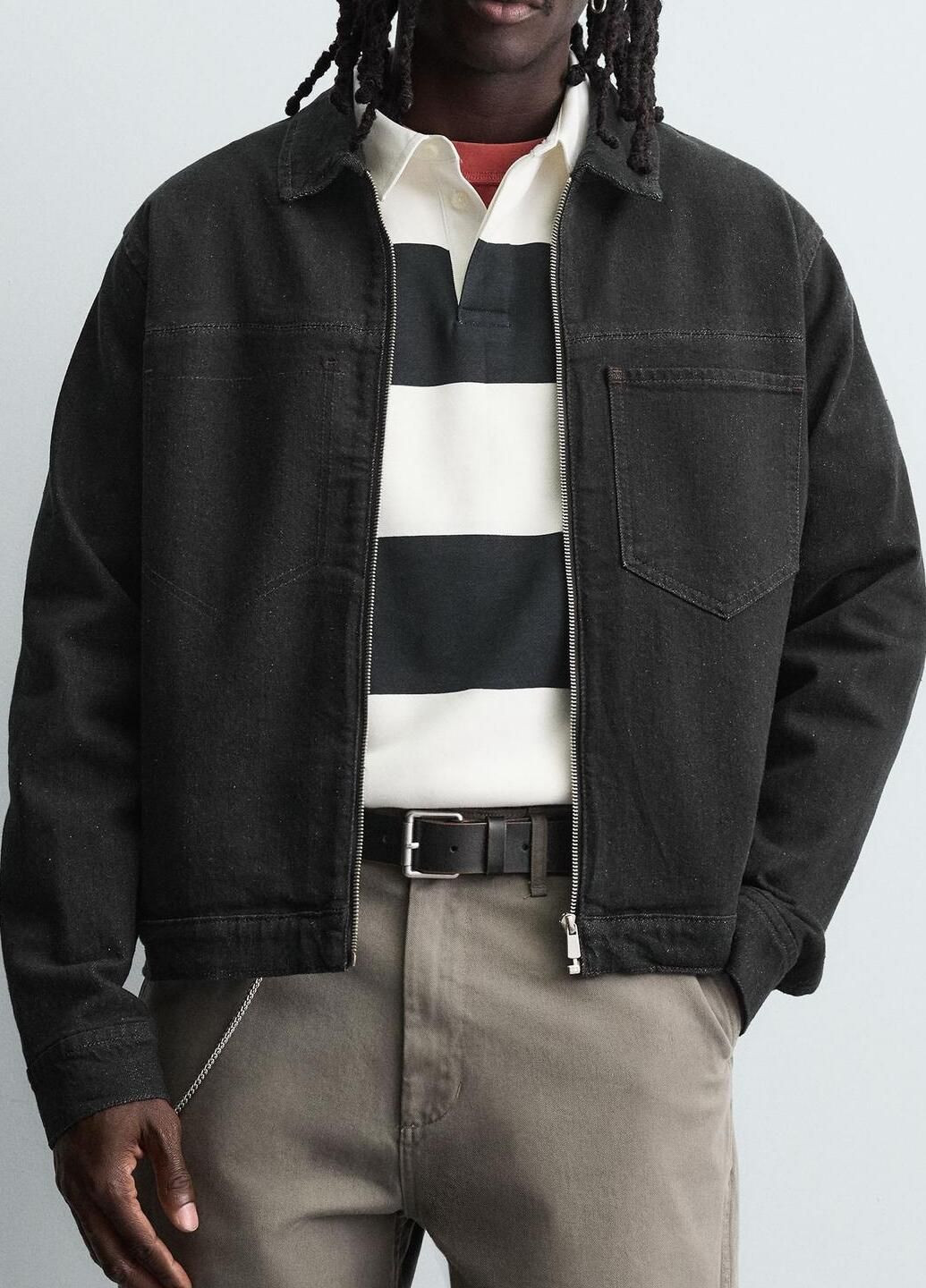 Черная демисезонная куртка Zara