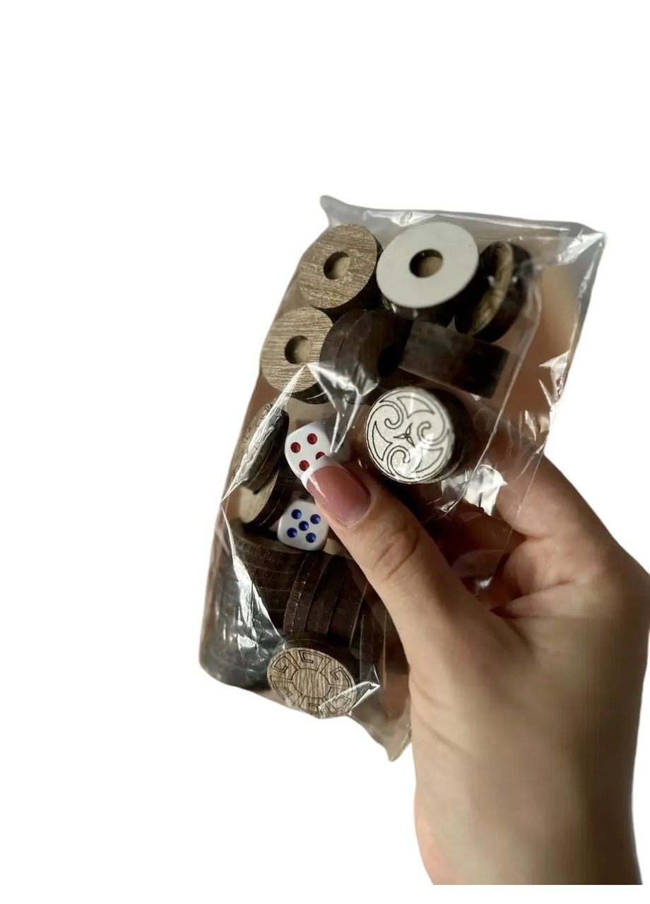 Дерев'яні Нарди з кубіками та фішками 40x40 см. No Brand (330774523)