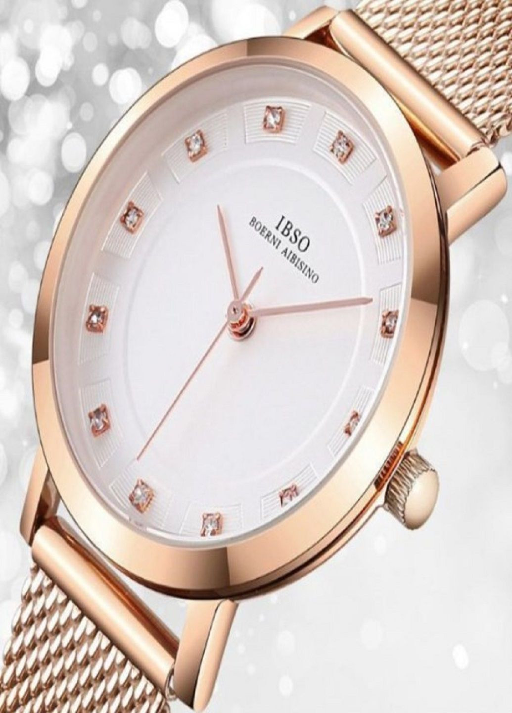 Подарунковий набір жіночий годинник BOX IBSO сережки і ланцюжок з кулоном Золотий Baosaili (304029077)