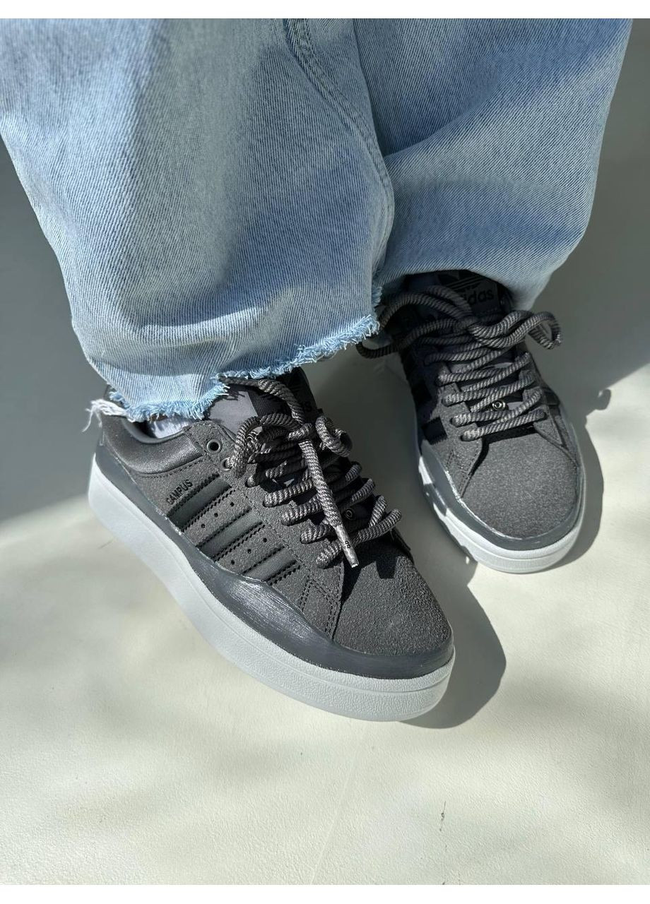Білі Осінні кросівки чоловічі adidas campus x bad bunny graphite адідас кампус No Brand