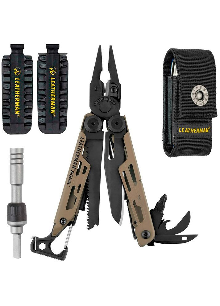 Набір Мультитул Signal Coyote Standard + Тріскачка 931030 + Комплект біт Bit Kit 2 половини Leatherman (328939495)