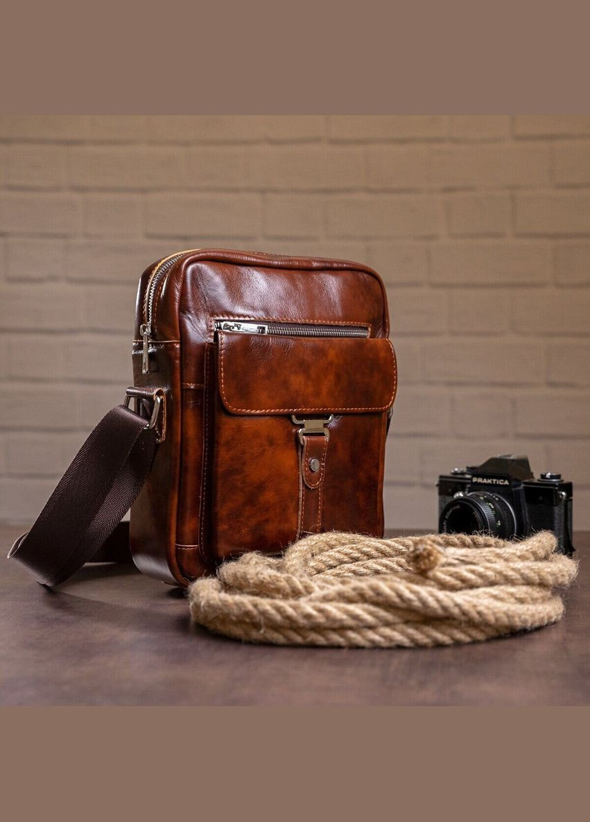 Сумка стильна чоловіча 14829 Коричнева Vintage (331906833)