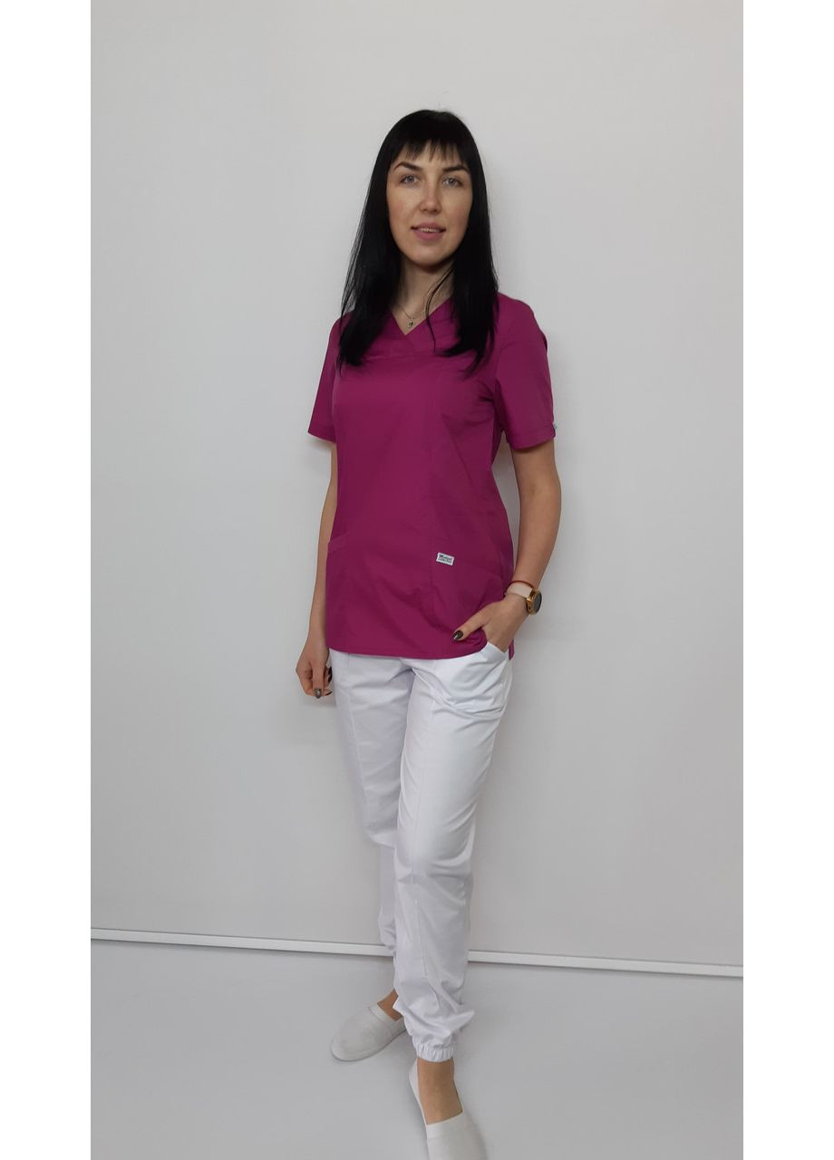 Жіночий хірургічний костюм Арон котон білі штани Джогери 44, No Brand (361360238)