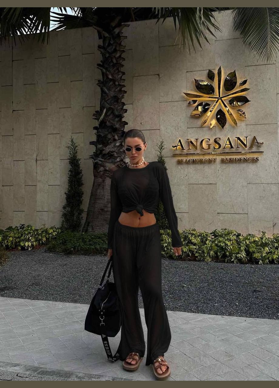 Жіночий пляжний костюм-лонгслів + штани Україна (332979807)