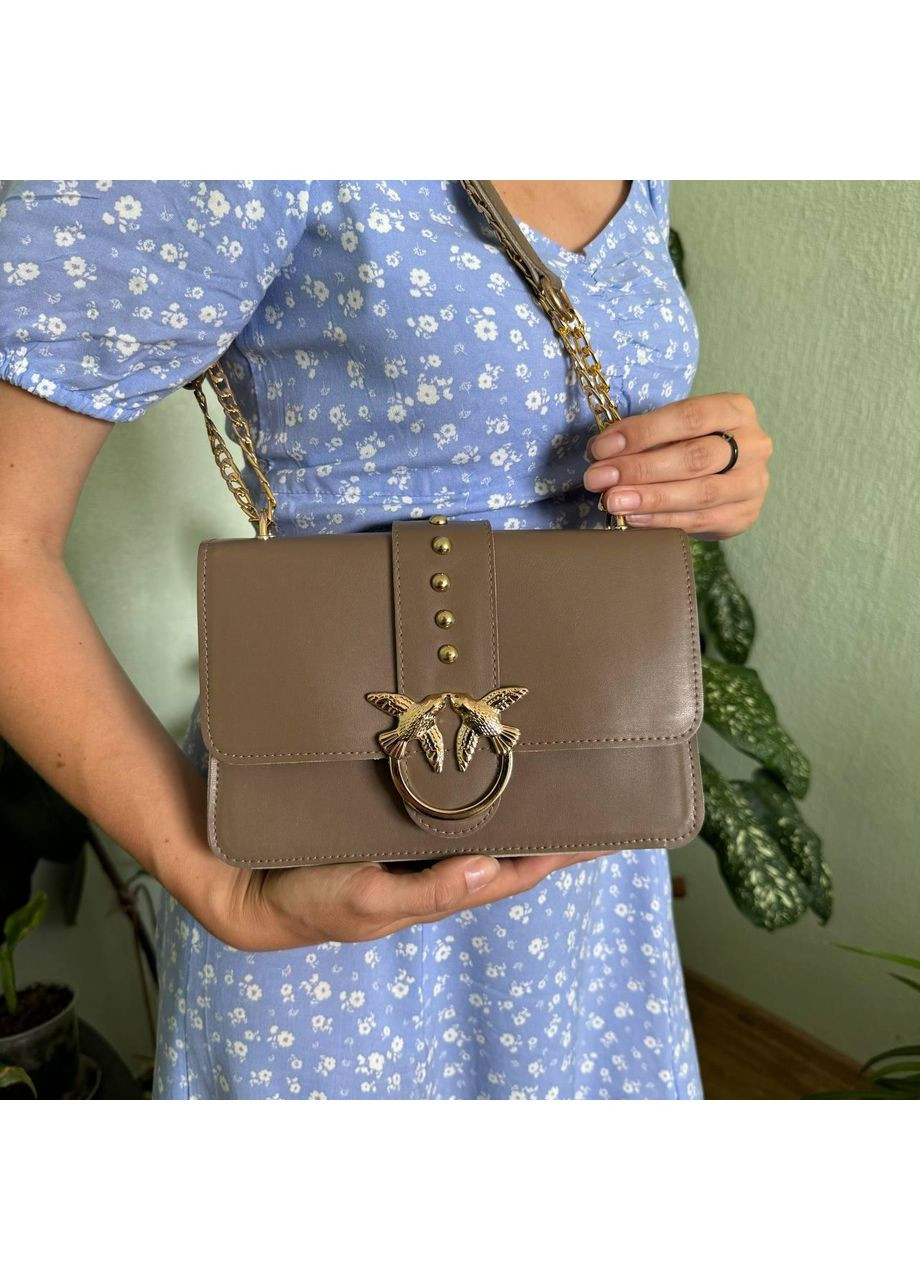 Жіноча міні сумочка з екошкіри біла з ланцюжком та магнітом ProDobro (363221123)