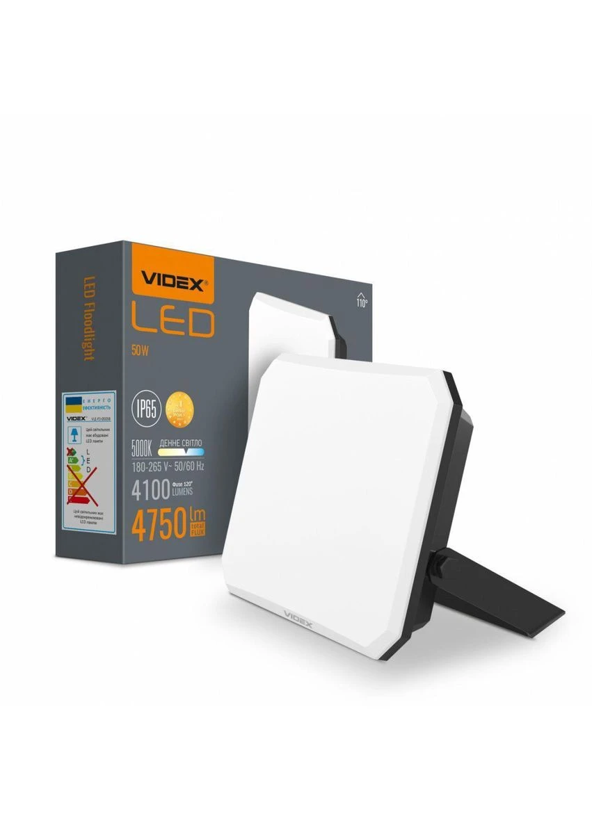 Прожектор светодиодный F3 50W 5000K 220V Black (VLE-F3-0505) Videx (346112499)