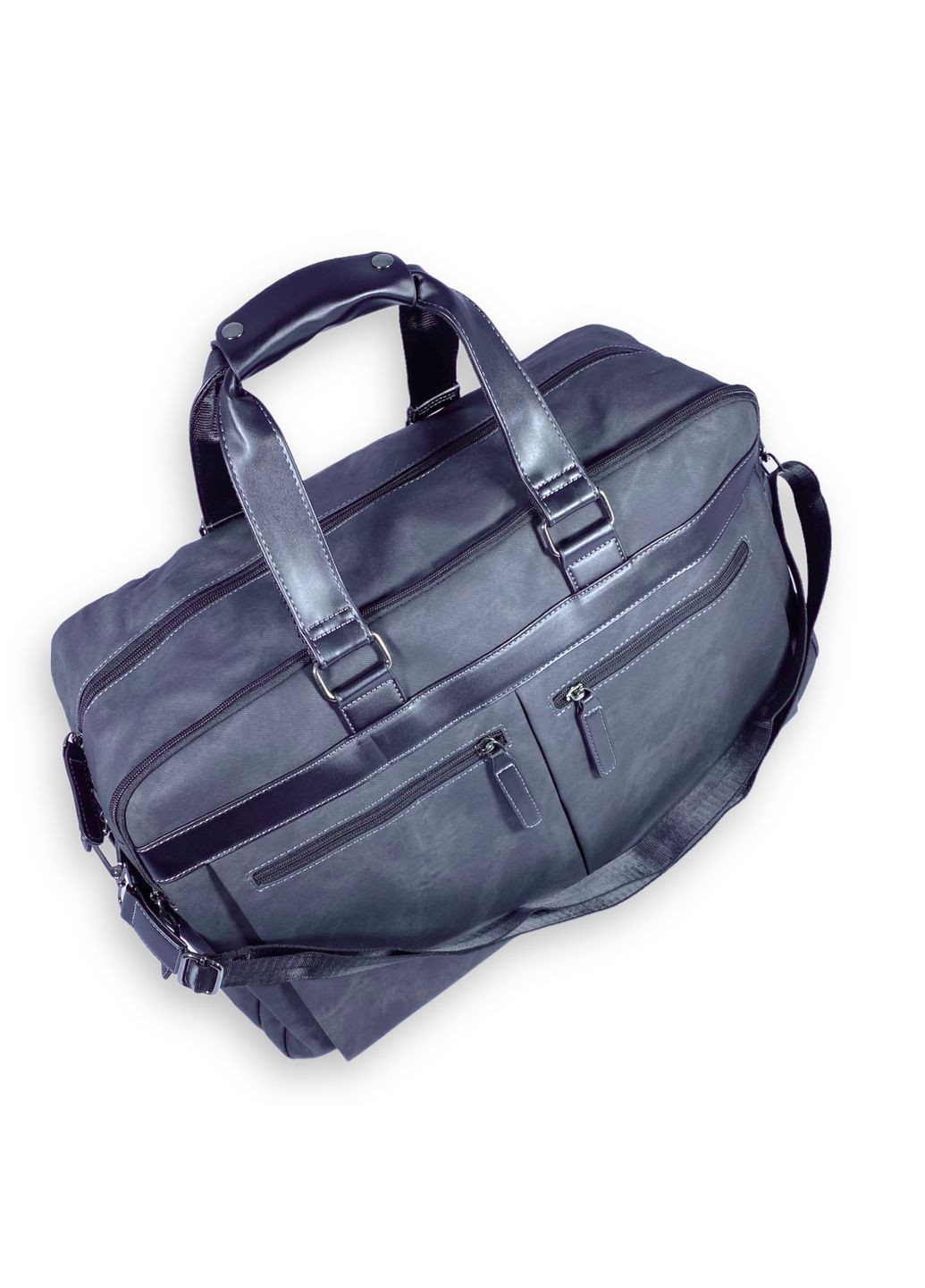 Дорожная сумка из экокожи 2 отдела три внутренних кармана боковые карманы размер: 50*30*22 см черный Filippini (285814914)