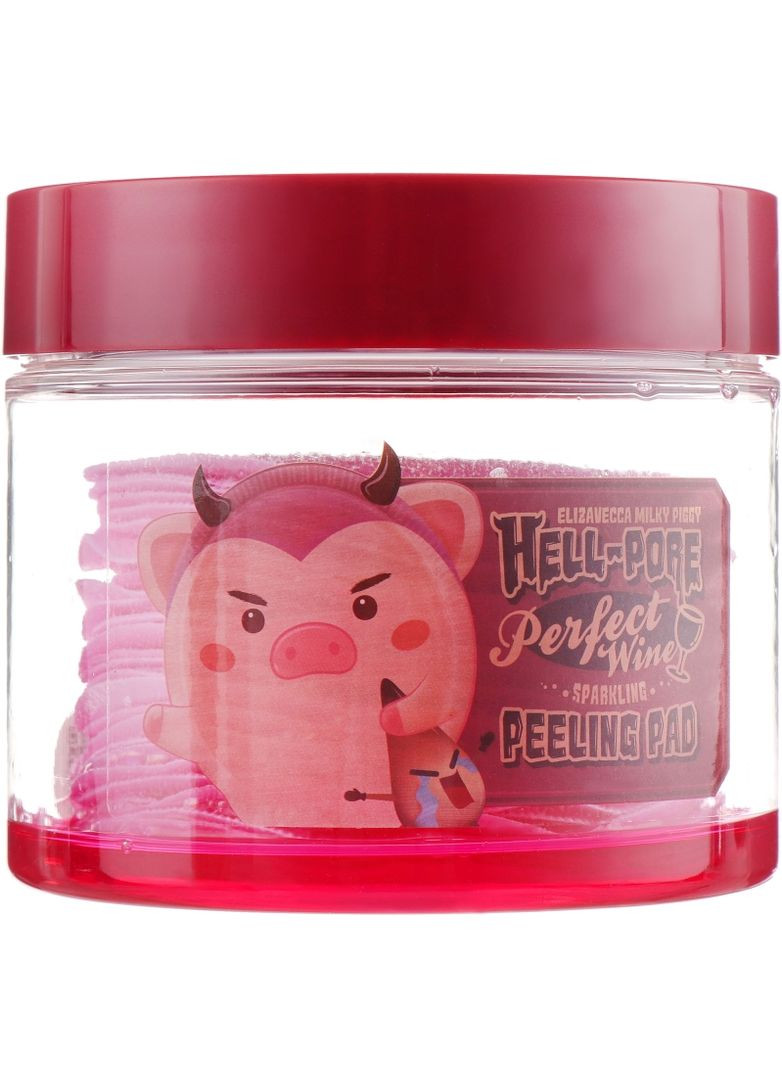 Пилинг-пады на основе красного вина Hell-Pore Perfect Wine Sparkling Peeling Pad 30шт (435603-71385) Elizavecca (368613760)