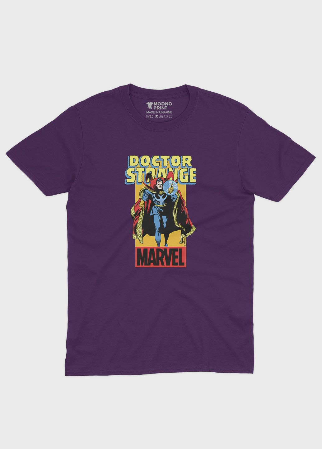 Фиолетовая демисезонная футболка для мальчика с принтом супергероя - доктор стрэндж (ts001-1-dby-006-020-003-b) Modno