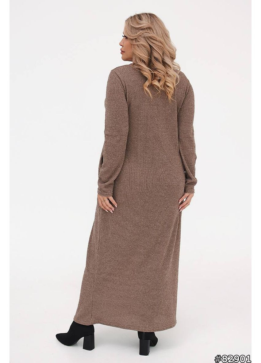 Коричнева жіноча тепла ангорова сукня довга No Brand однотонна