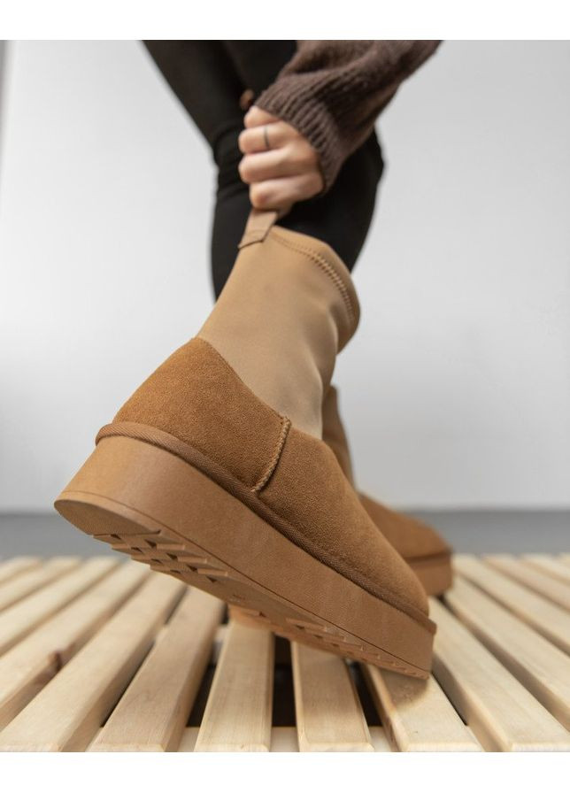 Жіночі уги leot camel No Brand бежеві зими (360405100)