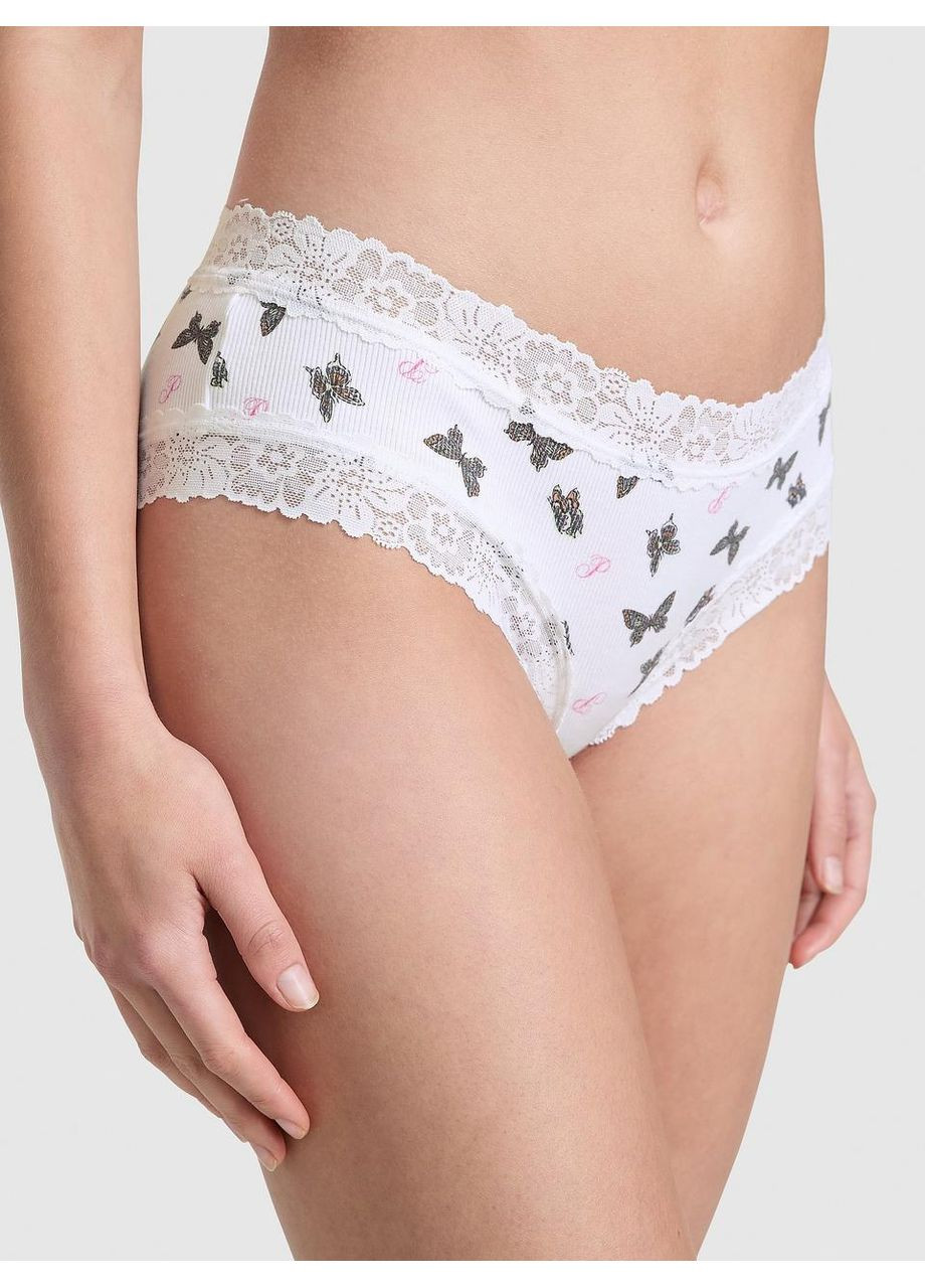 Женские трусики Wink Lace-Trim Cheeky XS белые Victoria's Secret (356449312)