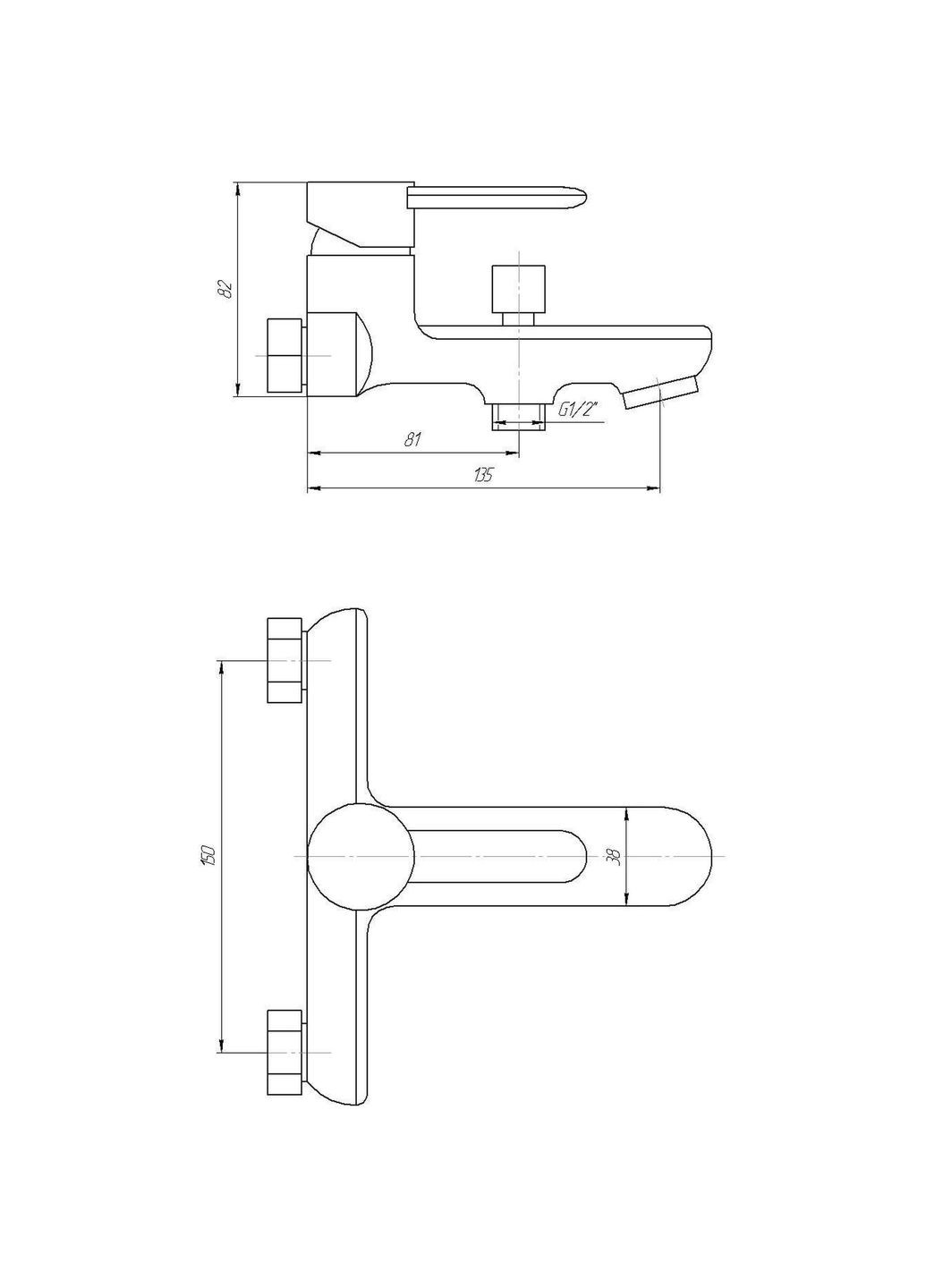 Змішувач для ванни CORSICA TC 16101H48 Topaz (299999465)