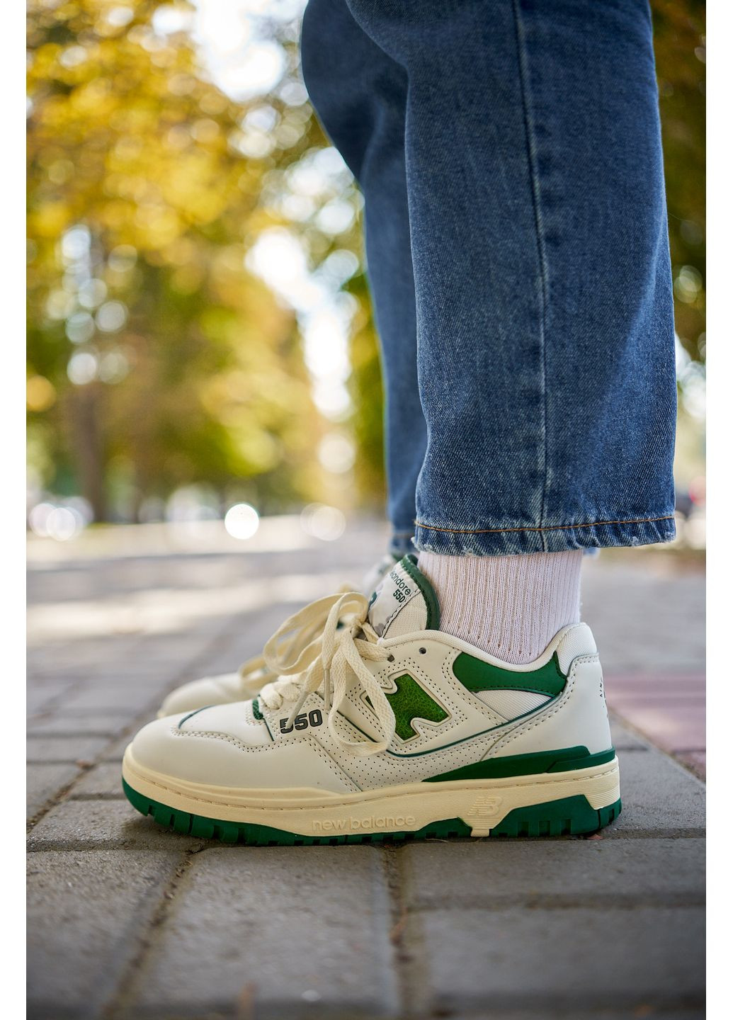 КРОСІВКИ ЖІНОЧІ NEW BALANCE 550 GREEN LEATHER LEON DORE НЬЮ БЕЛАНС 550 No Brand сірі демісезони (369387335)