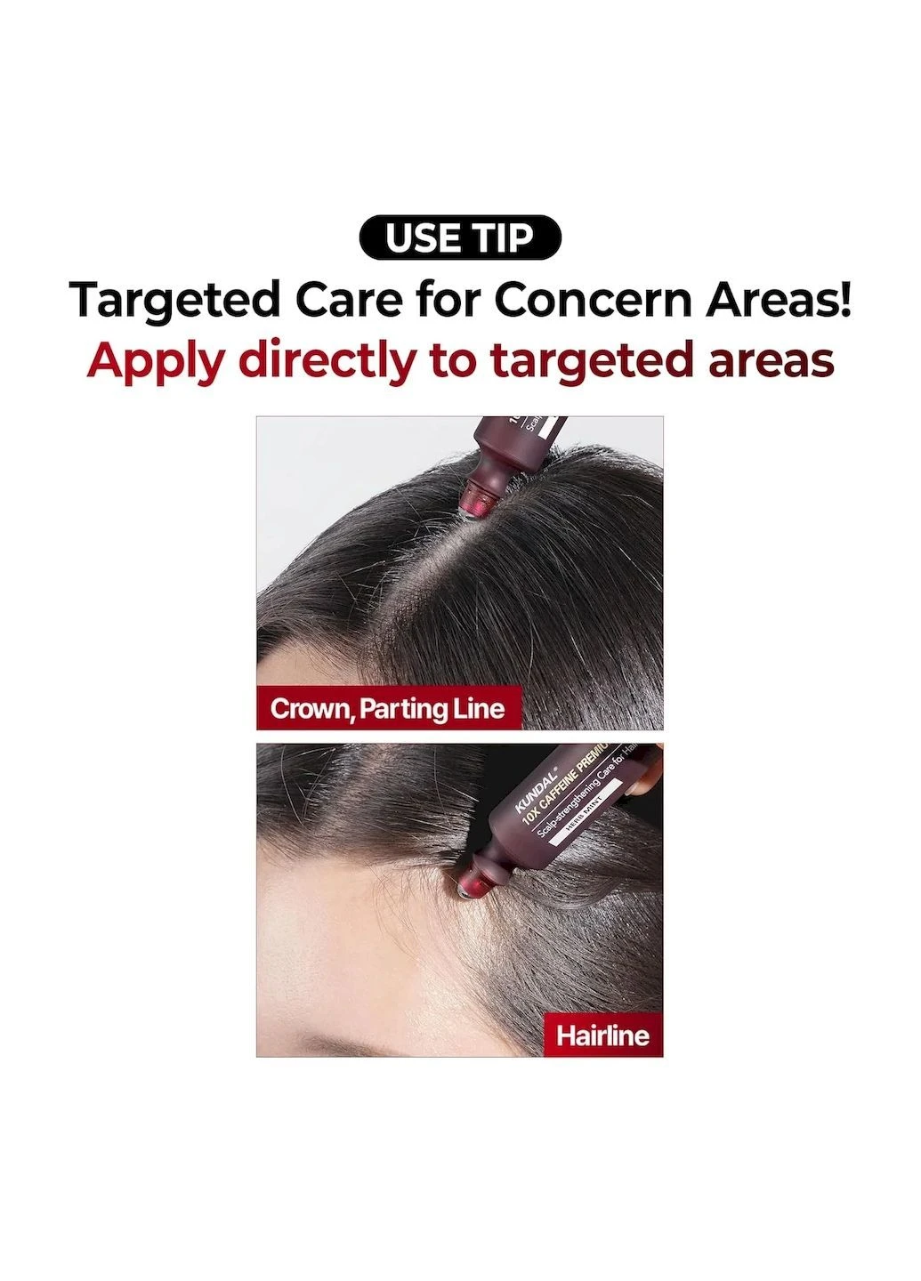 Роликова сироватка для шкіри голови 10X Caffeine Strengthening Scalp Serum з кофеїном від випадіння волосся 10 мл Kundal (374600768)