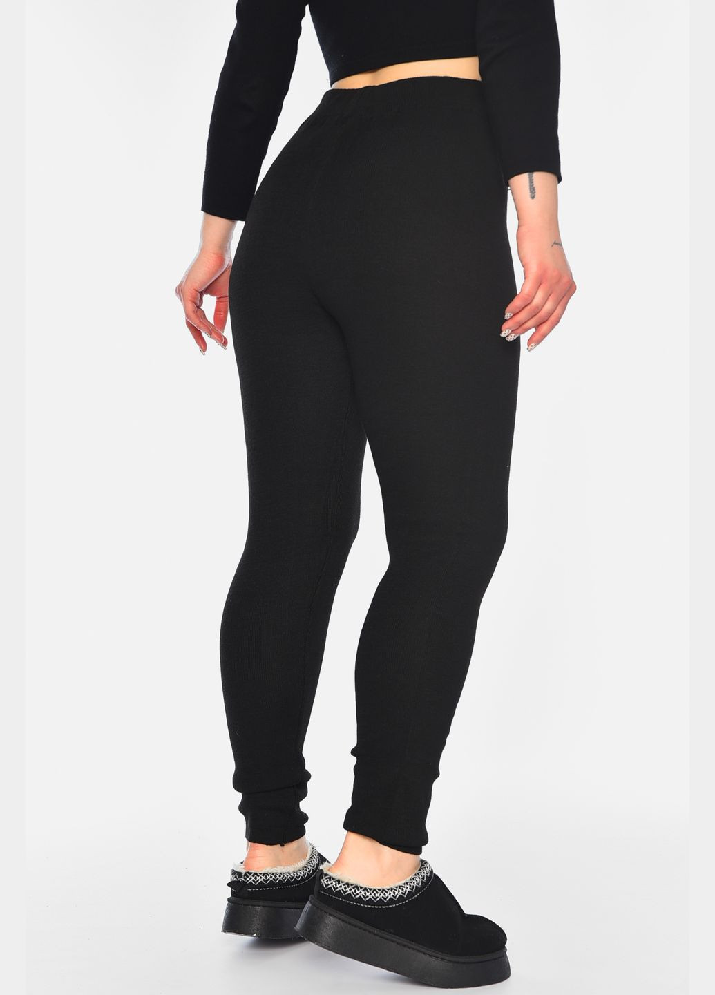 Лосини жіночі з начісом на верблюжій вовні чорного кольору Let's Shop (317169157)