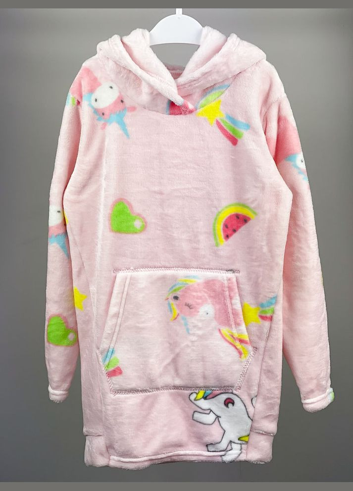 Персикова зимня туніка вельсофт для дівчинки фламінго му-му чорно-біла Фламинго