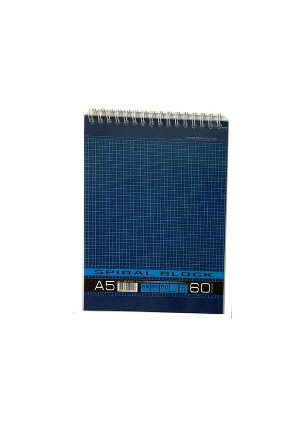 Блокнот А5 SPIRAL спор. 60л. карт. обложка ВА5460003 синий ТМ ГРАФИКА Графика (303631454)