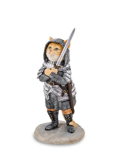 Статуэтка Сэр Пусилот кошачий рыцарь 14 см 1907215 полистоун Veronese (302239182)