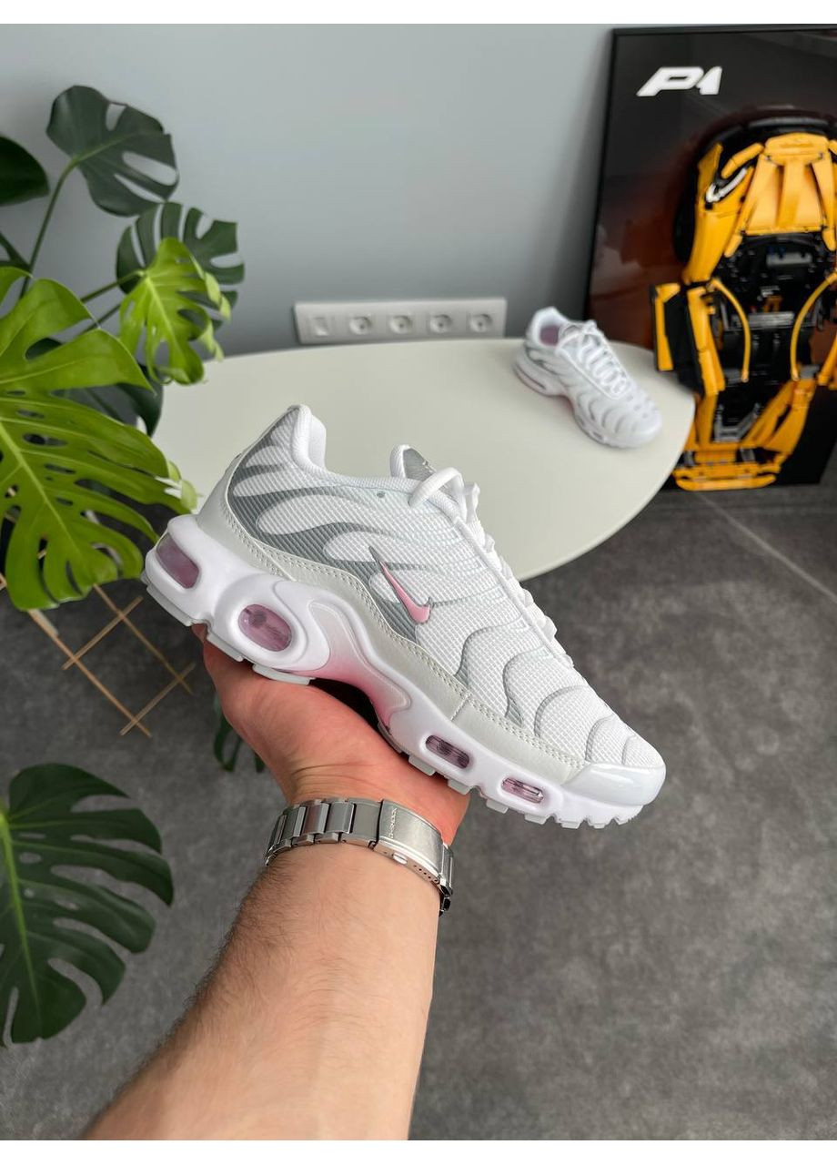 Кроссовки женские Nike Air Max TN Plus White Grey Pink | Найк Эир Макс ТН Плюс белые No Brand белые демисезоны (354331239)