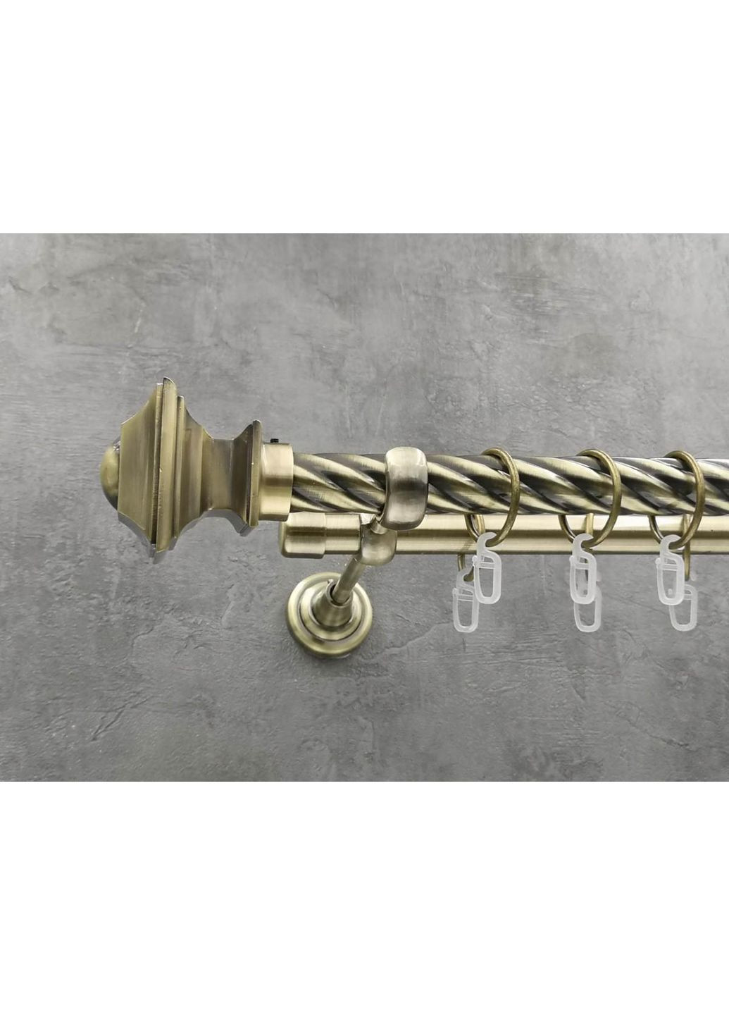 Карниз Борджеза витая штанга двойной открытый 25/19 мм 160 см Антик Quadrum (352783020)