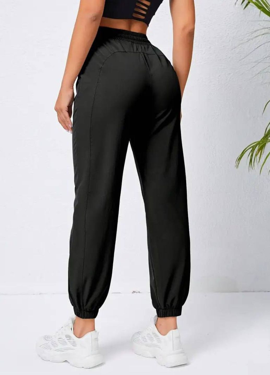 Базовые повседневные джогеры высокой посадки на резинке с карманами Tik-Tak (326673216)