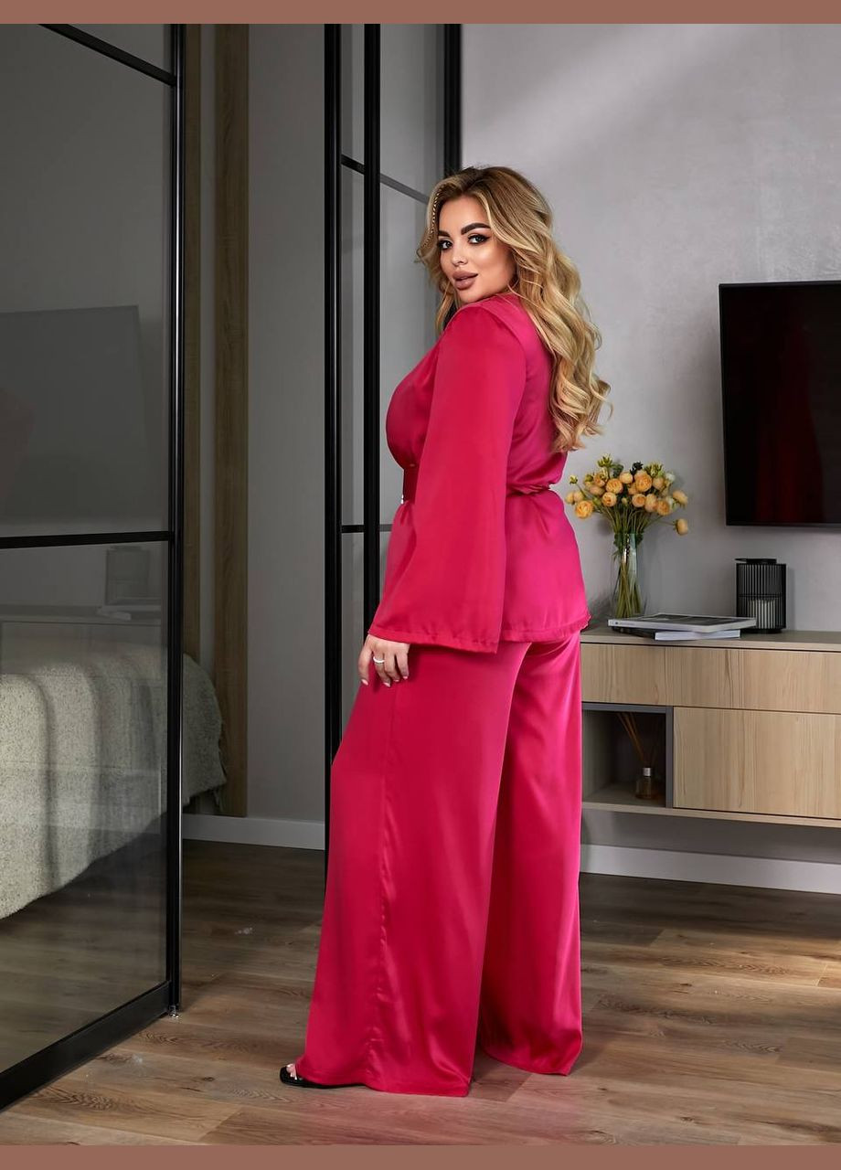 Женский костюм-двойка из шелка цвет розовый р.46/48 454689 New Trend (290111626)