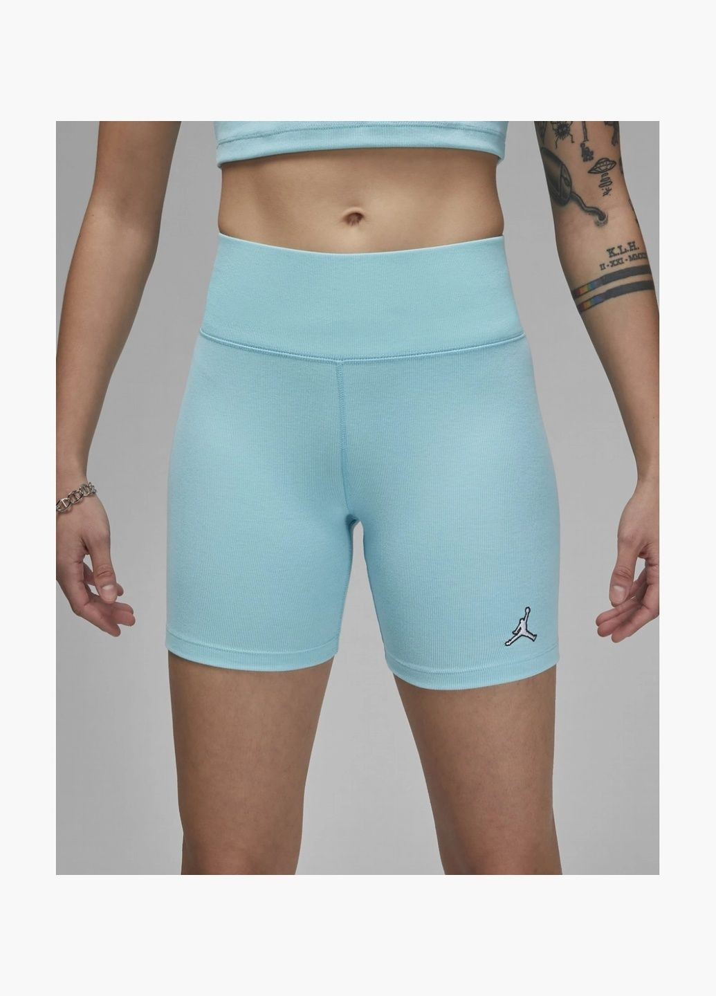 Шорти жіночі Ribbed Bike Shorts Turquoise DZ3180-464 Air Jordan (326784098)