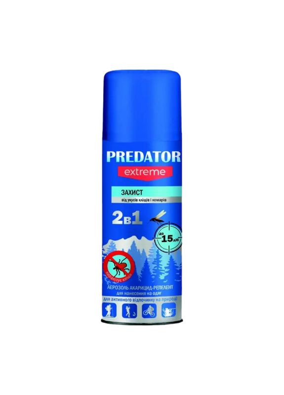 Аэрозоль акарицидно-репеллентний от насекомых PREDATOP EXTREME 2 в 1 150 см3. 0729 Predator (340110738)