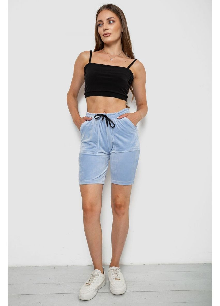 Шорти жіночі однотонні велюрові, колір персиковий, 238R58169 Anello (370377763)