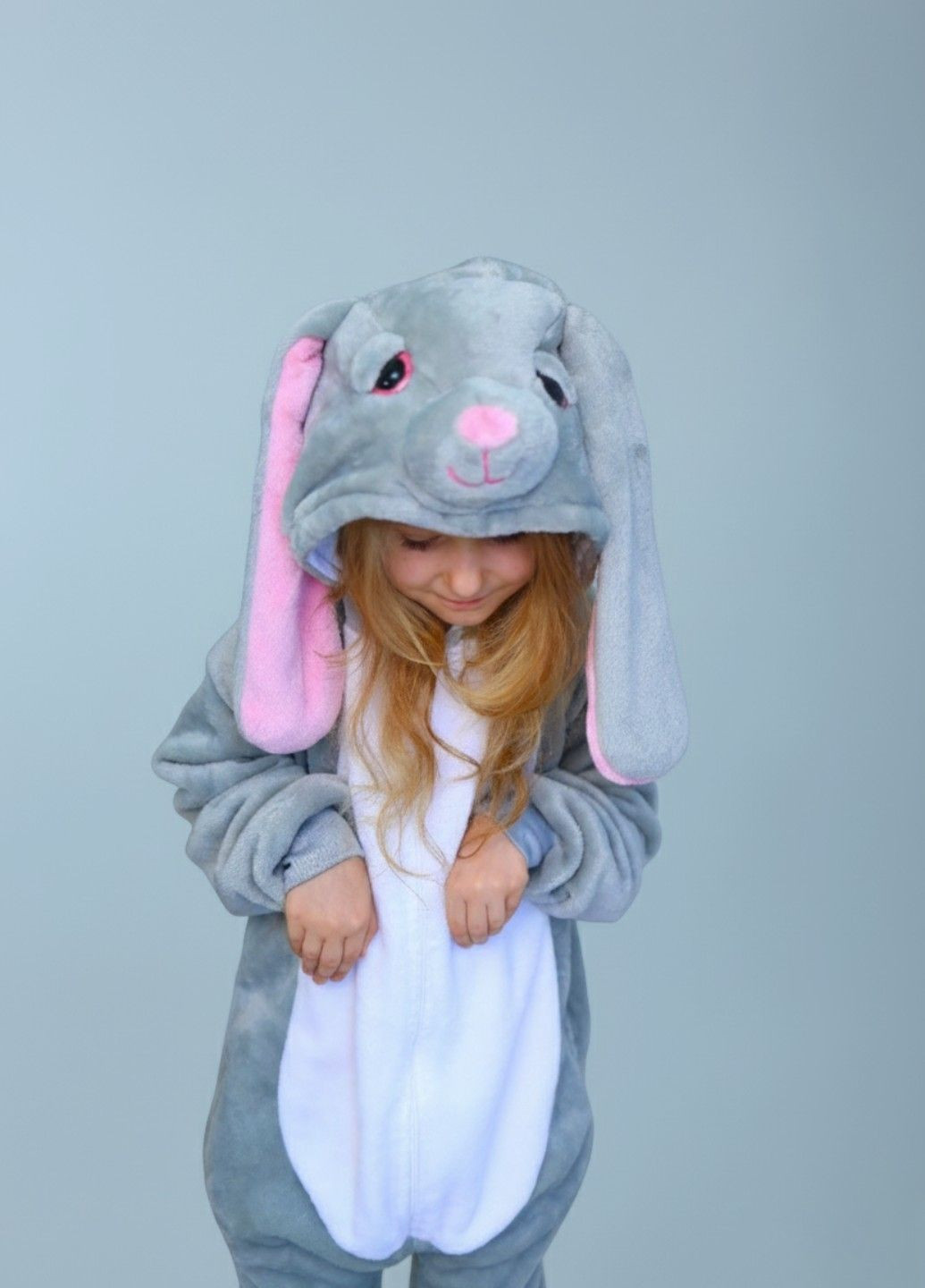 Кигуруми пижама Зайчик Кролик детская серая плюшевая Lalapka (368670412)