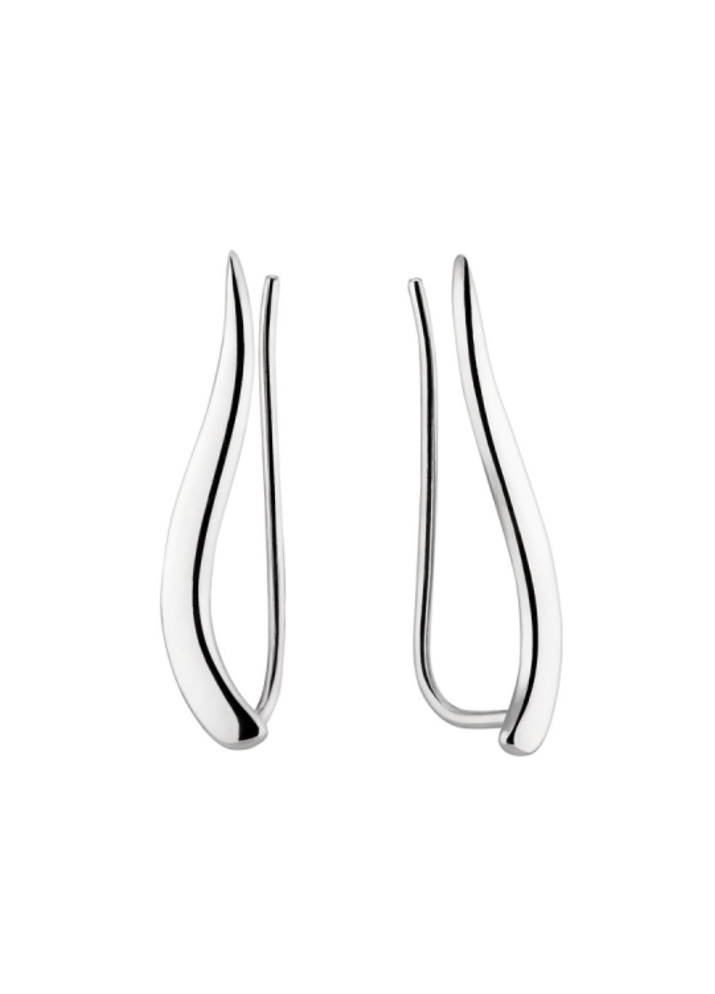 Серебряные серьги каффы без камней Палочка серебро 925 пробы Родированное вс683р 1.06г Nobrand (364653502)