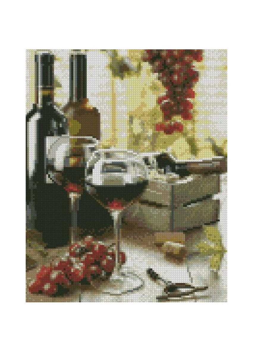 Алмазна вишивка на підрамнику Вино у келихах 30х40 алмазна мозаїка круглими стразами натюрморти HX446 Strateg (313402581)