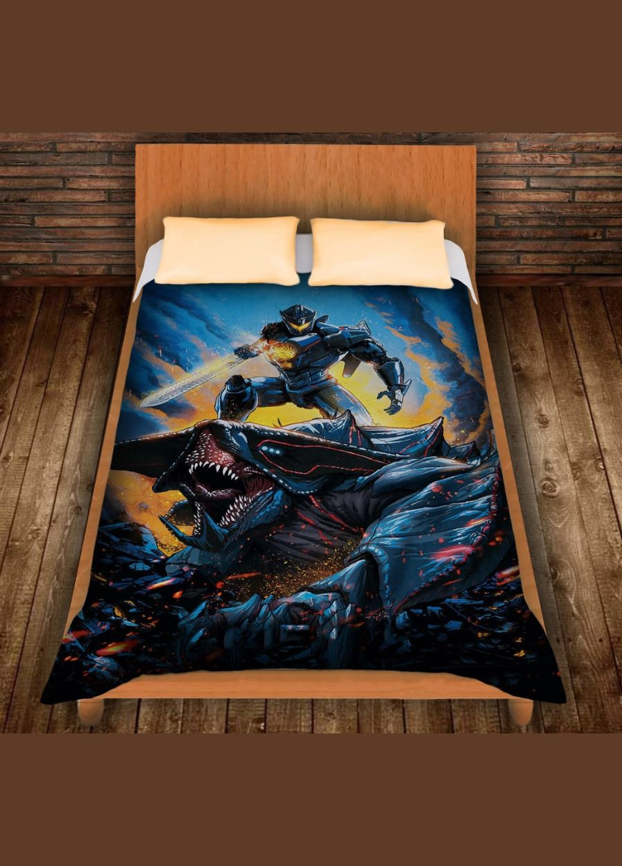 Плед з 3D принтом на тему: Тихоокеанський Рубіж. Єгерь проти Кодзю Перша Креативна мануфактура PERFECTUS Плед (301868821)