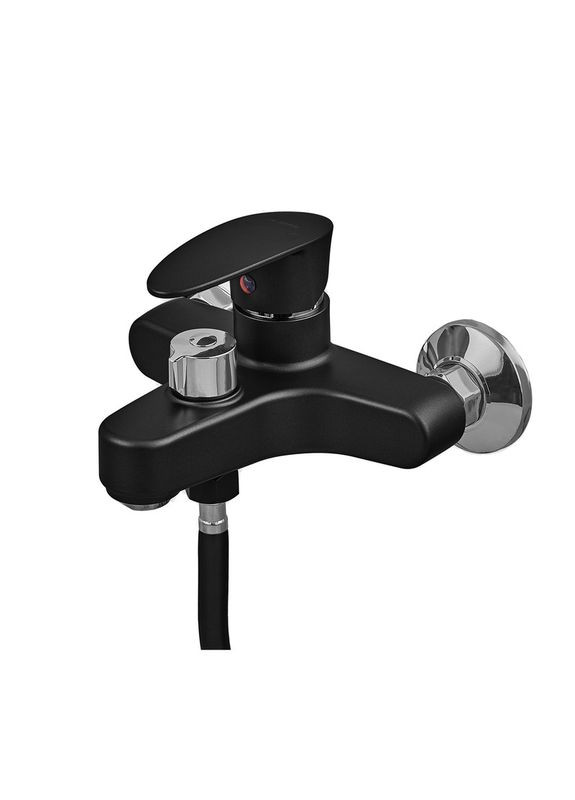 Смеситель для ванны CEZAR-009 EURO SET Matte black, со шлангом, лейкой и кронштейном (PM0693) PLAMIX (332054363)