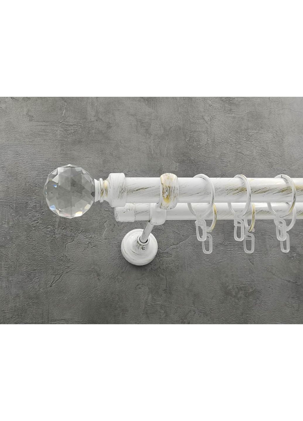 Карниз Люмієра гладка штанга подвійний відкритий 25/19 мм 300 см Біле золото Quadrum (352782221)