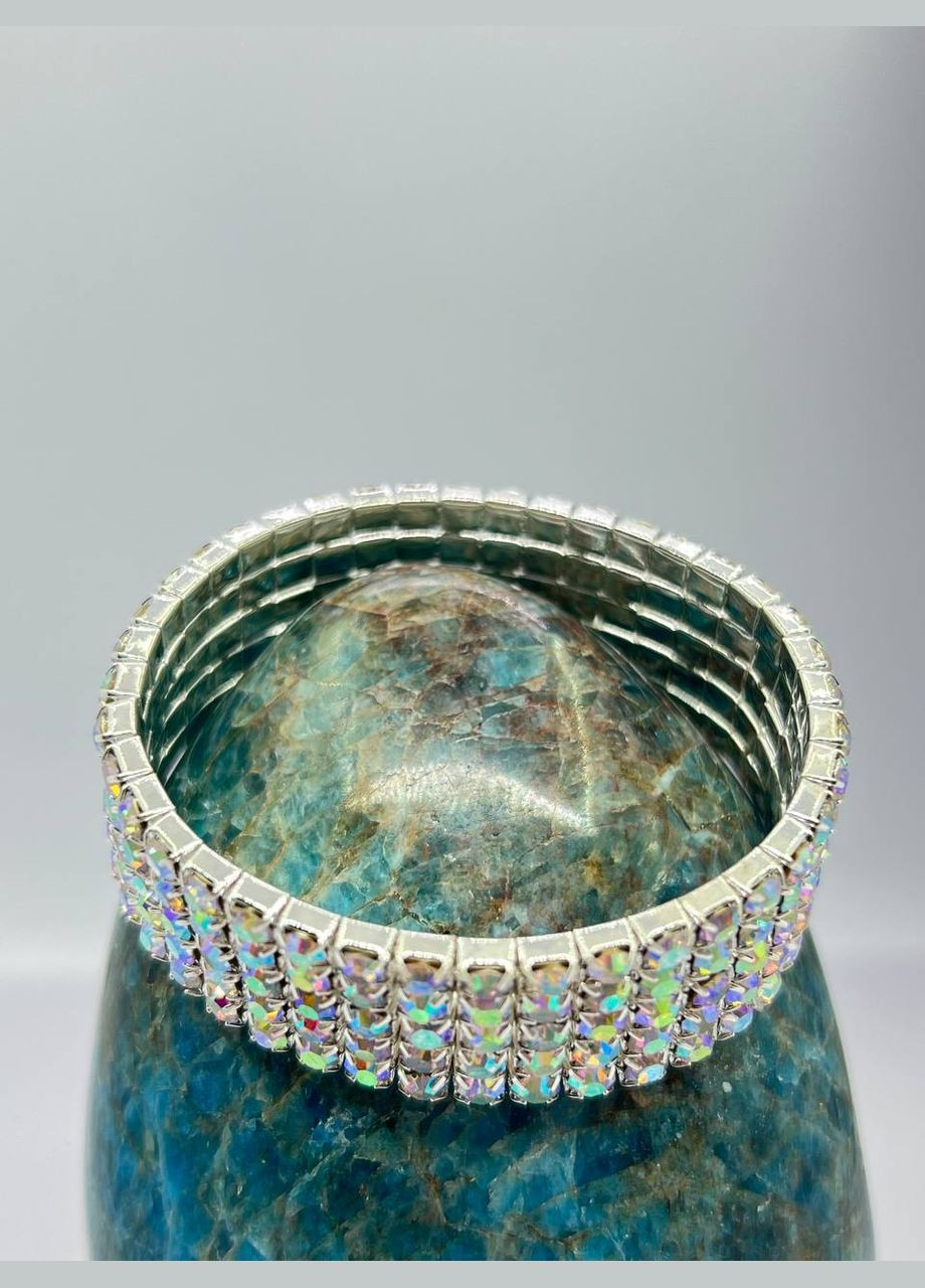 Браслет толстый с стразами 18 см No Brand (301203913)